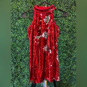 Weissman Sparkling Red Sequin Dress